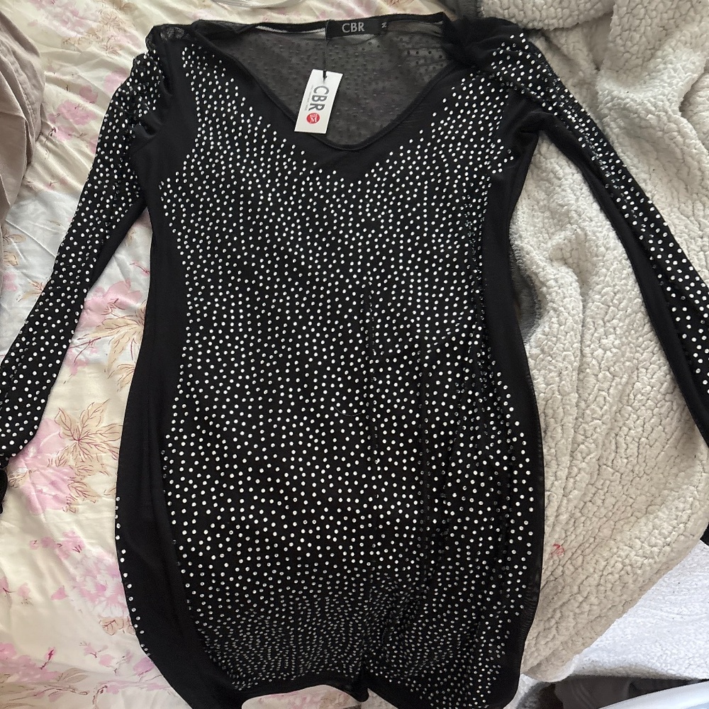 Sexy sheet back dress with diamonds